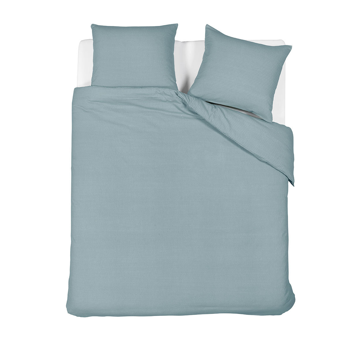 Bedding House Summer Blue Grey Seersucker Cotton Quilt Cover Set King