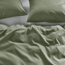 Bedding House Summer Green Seersucker Cotton Quilt Cover Set King