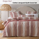 Vintage Design Homewares Tempo Red Cotton Jacquard Quilt Cover Set King