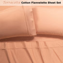 Accessorize Cotton Flannelette Sheet Set 40cm Wall Terracotta King