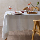 Vintage Design Homewares White Vintage Washed Linen Cotton Tablecloth 150x230cm
