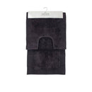 J.Elliot Home 2000GSM 2 Pce Dawson 100% Cotton Bath Mat Set Charcoal