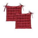 J Elliot Home Set of 2 Outdoor 100% Cotton Chair Pads 40 x 40 cm Solid Red