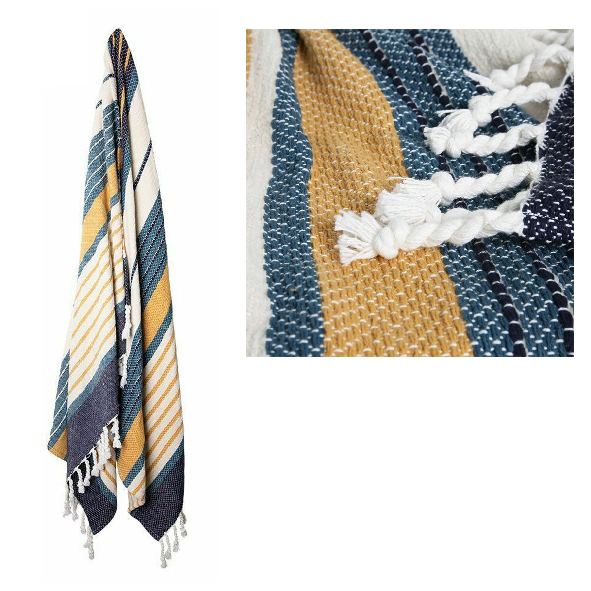 J.Elliot Zella Cotton Throw Blue Multi 130x160cm
