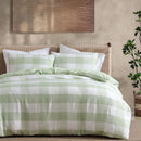 Ardor Ashlea Sage Oversized Waffle Check Quilt Cover Set King