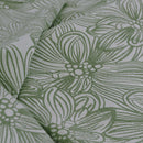 Ardor Avena Green Textured Floral Jacquard Quilt Cover Set Queen