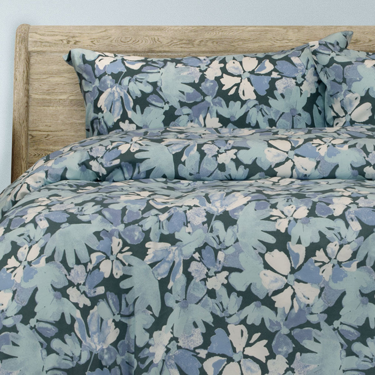 Ardor Eadie Teal Floral Printed Quilt Cover Set King
