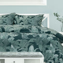 Ardor Indra Teal Palm Leaf Printed Quilt Cover Set King