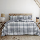 Ardor Ronan Grey Plaid Jacquard Quilt Cover Set Queen