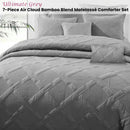 Ramesses Ultimate Grey 7- Piece Air Cloud Bamboo Blend Matelasse Comfort Set King
