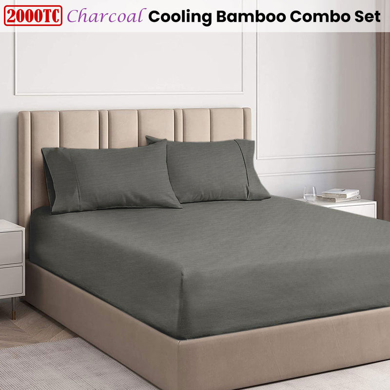 Ramesses Charcoal 2000TC Cooling Bamboo Combo Set Queen