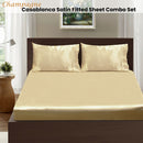 Ramesses Casablanca Satin Fitted Sheet Combo Set Champagne King