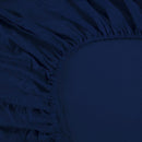 Ramesses 1000TC Linen Bamboo Fitted Sheet Combo Set Deep Blue King
