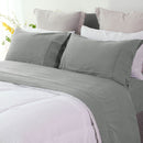 Ramesses Charcoal Pebble Wash Linen Look Alternative Sheet Set Double