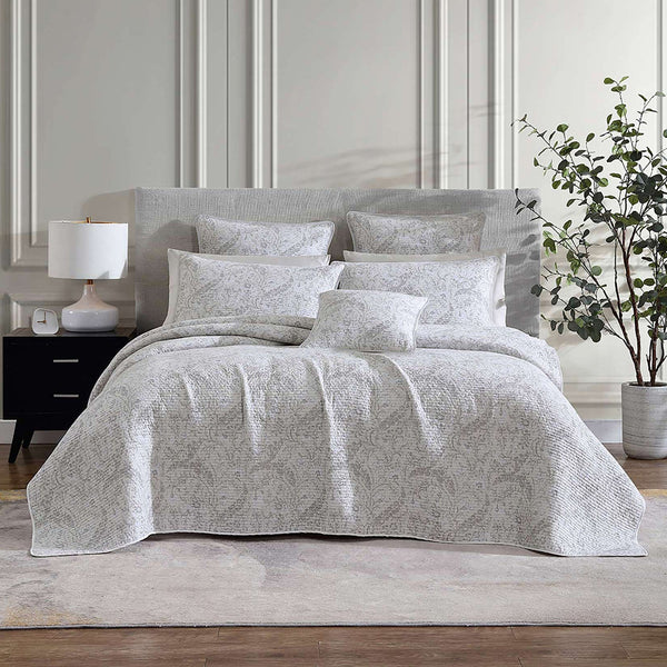 Private Collection Wren Ash Cotton Polyester Yarn Dyed Jacquard Coverlet Set Queen/King