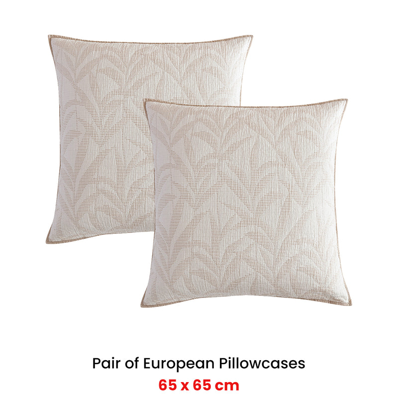 Platinum Collection Pair of Kailaini Caramel European Pillowcases 65 x 65cm