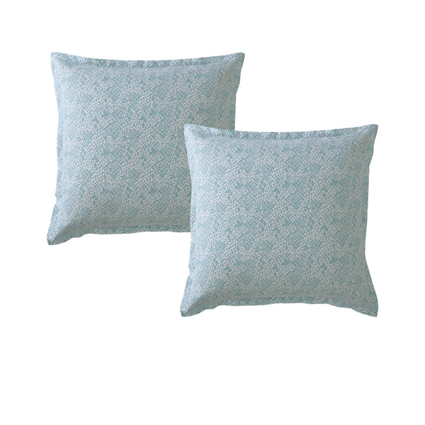 Logan and Mason Pair of Kimba Teal European Pillowcases 65 x 65cm