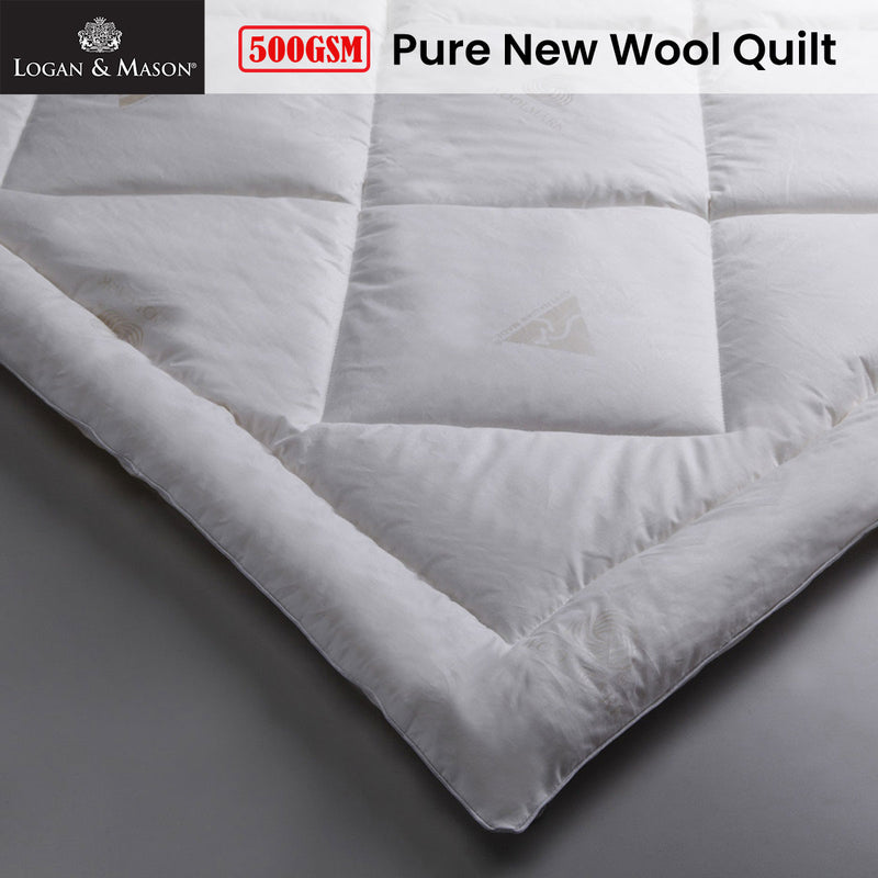 Logan and Mason 500GSM Pure Wool Premium Quality Quilt King