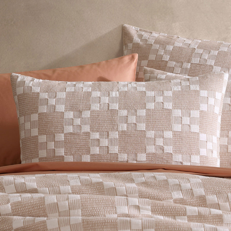 Platinum Collection Indi Stone Cotton Jacquard Quilt Cover Set Queen