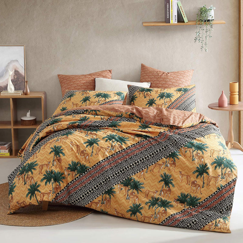 Logan and Mason Kalihari Sand Quilt Cover Set Queen