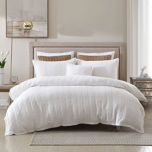 Private Collection Winton White Jacquard Quilt Cover Set King