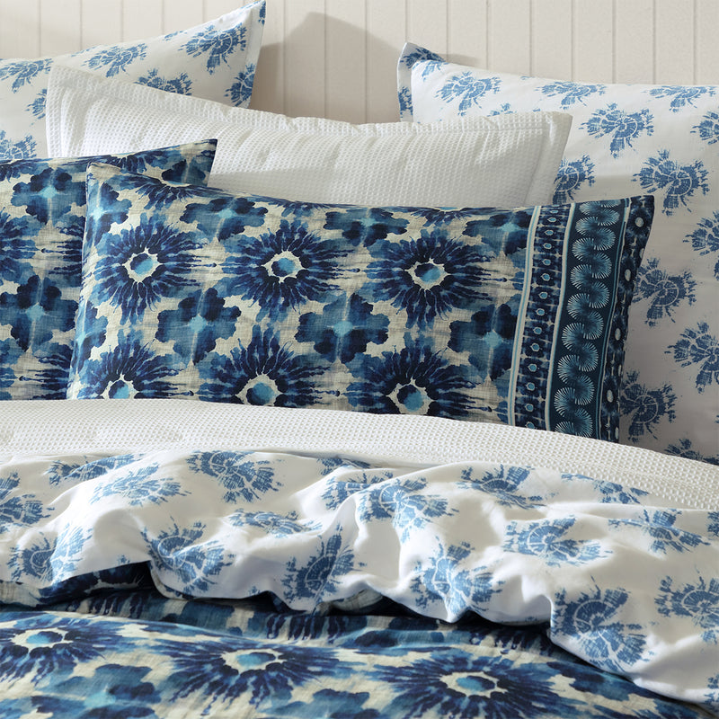 Logan and Mason 250TC Woolamai Blue Cotton Sateen Quilt Cover Set King