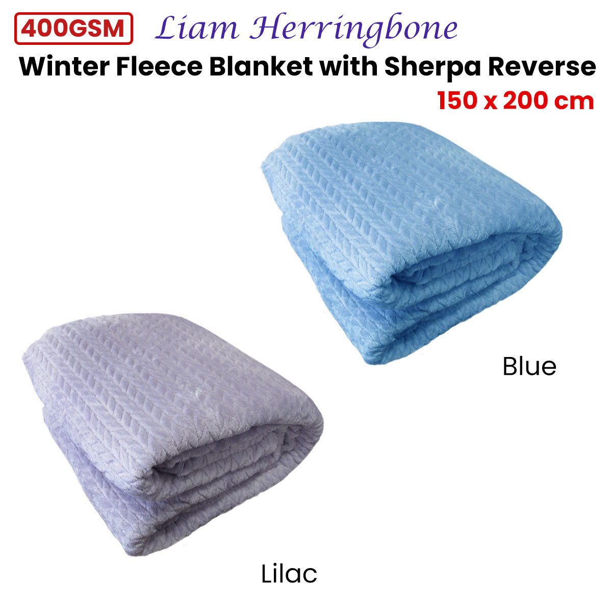 Ardor Liam Lilac Winter Fleece Blanket with Sherpa Reverse 150x200cm