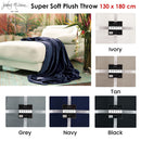 Jenny Mclean 300GSM Douce Super Soft Plush Throw 130 x 180 cm Grey