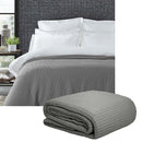 Living @ Home 350gsm 100% Cotton Breathable Waffle Blanket Queen 240 x 255 cm Charcoal