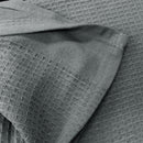 Living @ Home 350gsm 100% Cotton Breathable Waffle Blanket Single 180 x 230 cm Charcoal