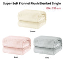 Super Soft Micro Flannel Plush Blanket Single 150 x 220 cm Blush