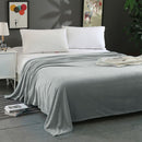 Super Soft Micro Flannel Plush Blanket Queen 220 x 240cm Grey