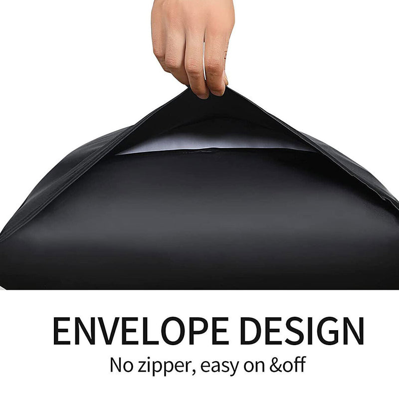 Pair of King Satin Silk Pillowcases with Envelope Closure 51 x 102 cm Black