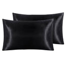 Pair of Standard Satin Silk Pillowcases with Envelope Closure 51 x 76 cm White