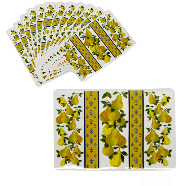 Set of 12 PVC Easy Care Placemats - Pears