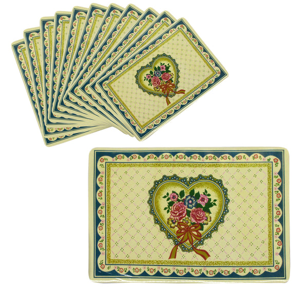 Set of 12 PVC Easy Care Placemats - Valentine