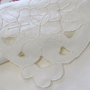 Isadora Flowers Off White Embroidered Rectangular Tablecloth 180 x 275 cm