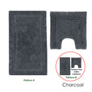 2200GSM 2 Pce Axel 100% Cotton Bath Mat Set Charcoal