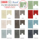 2200GSM 2 Pce Axel 100% Cotton Bath Mat Set Chocolate