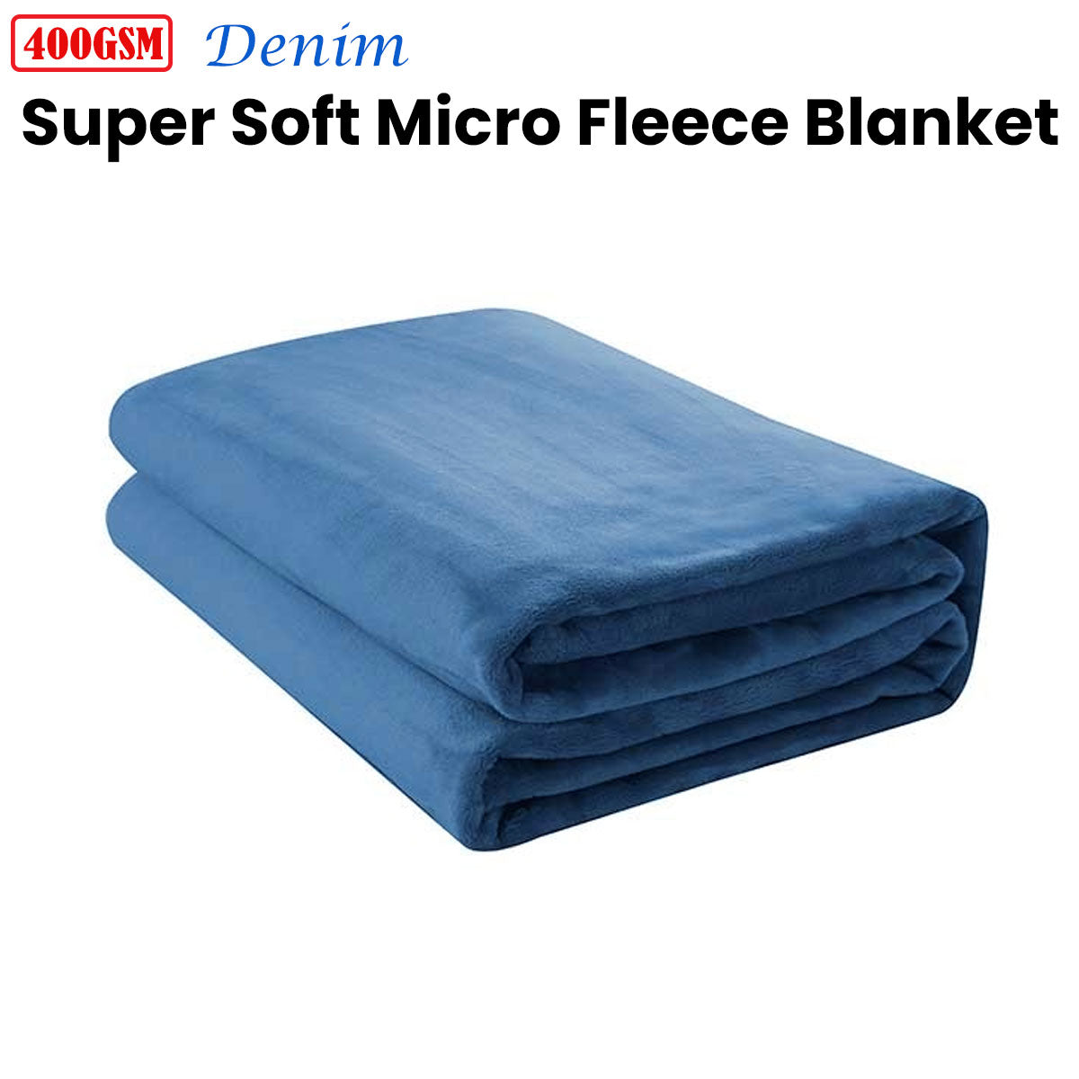 Jason 400GSM Super Soft Micro Fleece Blanket Denim King