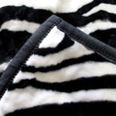 750gsm 3.5kg Double Layer Animal Print Faux Mink Blanket Queen 200x240 cm Wild Zebra