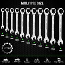 SWANLAKE 12Pcs Metric Ratcheting Spanner Set 6-18mm CR-V Steel 72-Tooth Holder