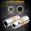 6Pcs 3/8" Drive Spark Plug Socket Set Spark Plug Gapper SAE & Metric CR-V Socket