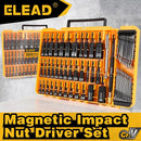 ELEAD 58Pc Magnetic Impact Nut Driver Set SAE Metric CR-V Socket Adapter w/case