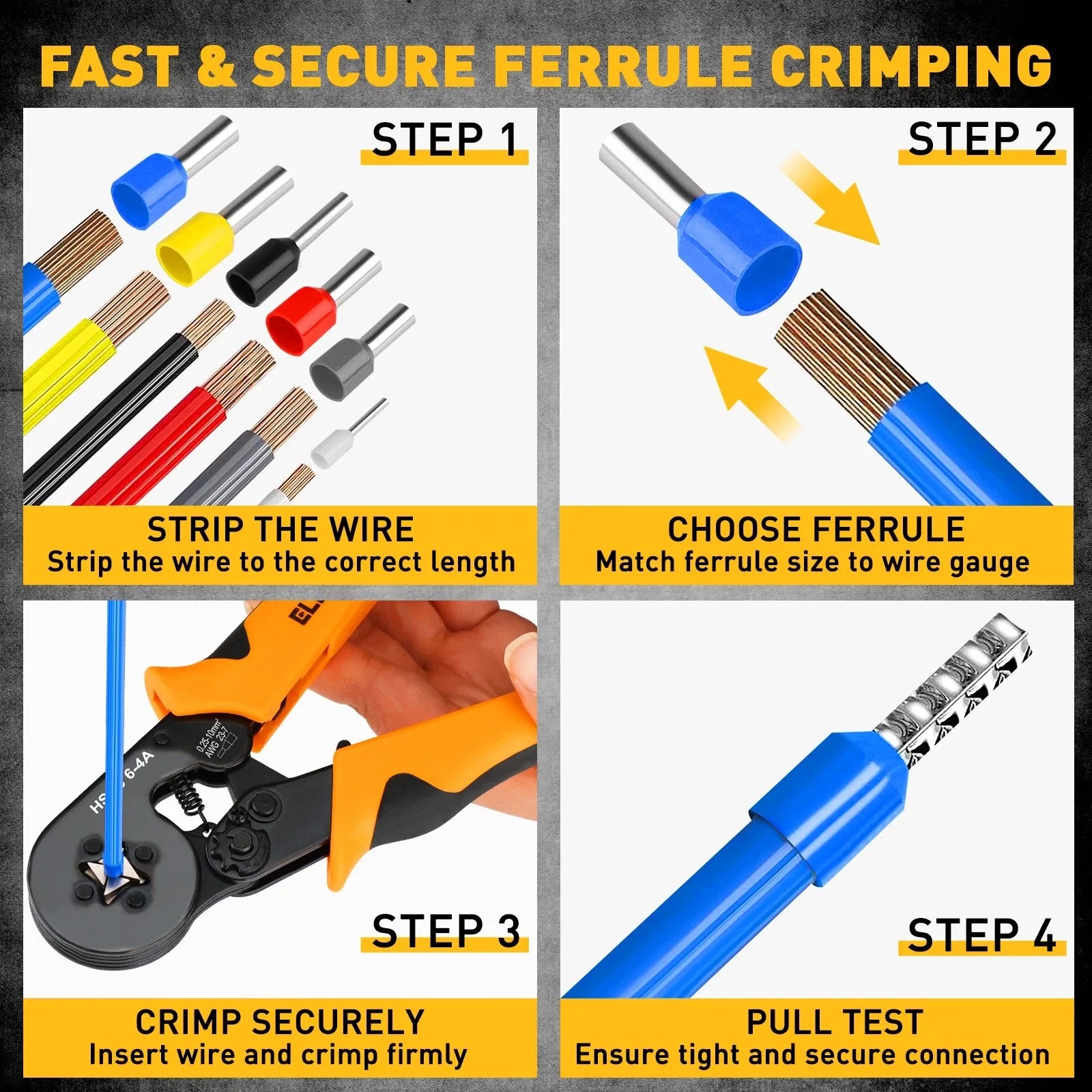 ELEAD 1188Pcs Ferrule Crimping Tool Kit w/ Automatic Wire Stripper & Crimper