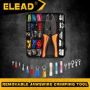 200-PIece Ratchet Wire Crimping Tool Kit Ferrule Terminal Crimper Pliers 5 Jaws