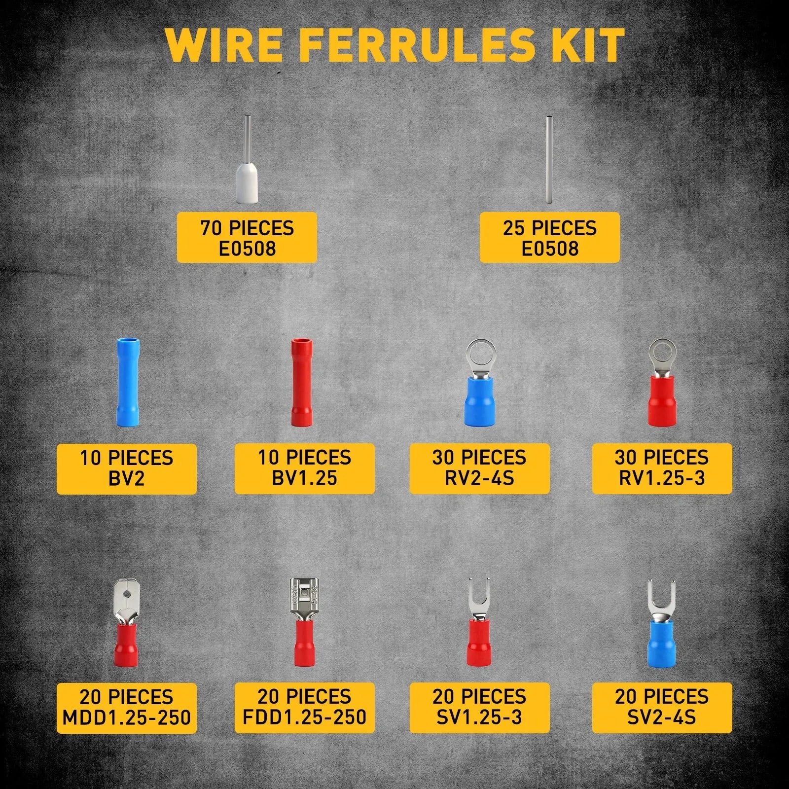 ELEAD 321Pcs Electrical Wire Connectors Kit Assorted Terminals Ferrules Set