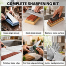 ELEAD 12pcs Knife Sharpening Kit 400/1000 3000/8000 Grit Whetstone Bamboo Base