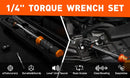 3Pc 1/4" Drive Click Torque Wrench Ratchet Socket Adaptor Extension WorkShop