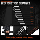 HORUSDY 9Pc Extra Long Ratchet Spanner Set Aviation Double End 8-19mm w/t Pouch